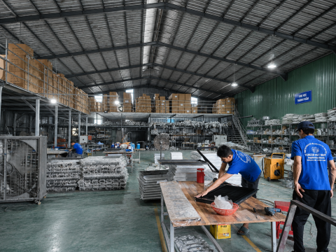 Khu Vực Sản Xuất Miệng Gió Và Cửa Gió HVAC TENGDA Việt Nam