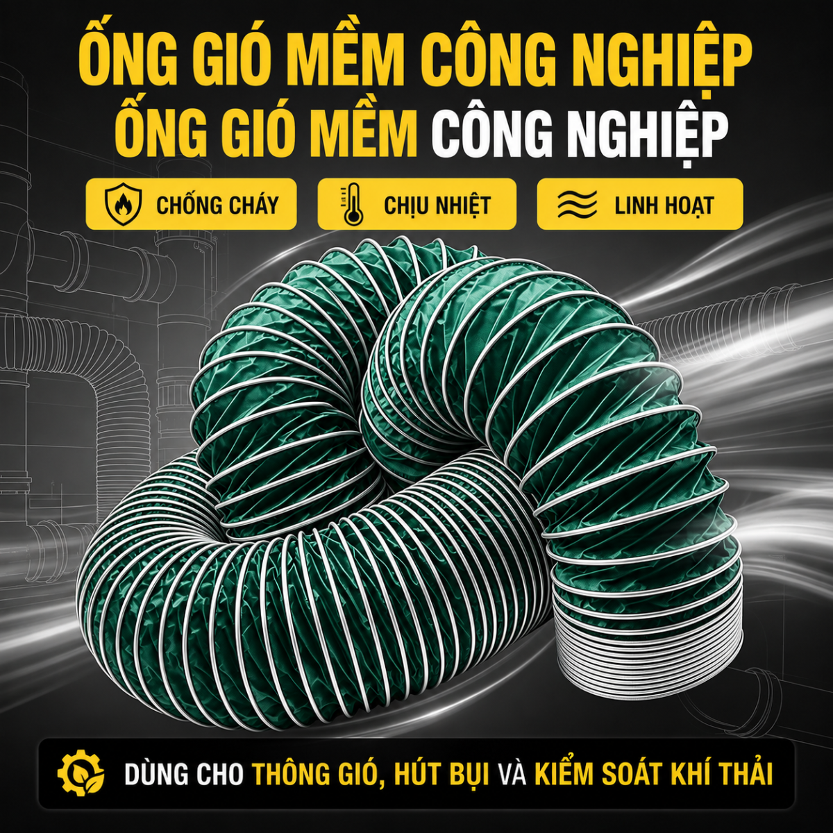 Bảng thông số ống gió mềm chống cháy lõi thép