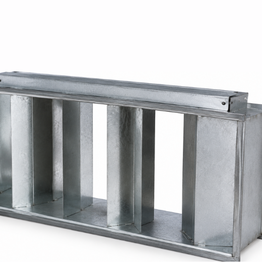 Rectangular baffle silencer