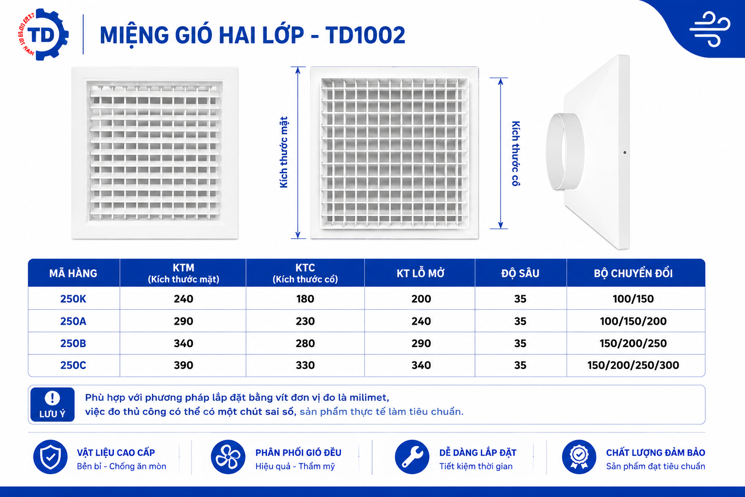 Bản vẽ kỹ thuật cửa gió ABS hai lớp