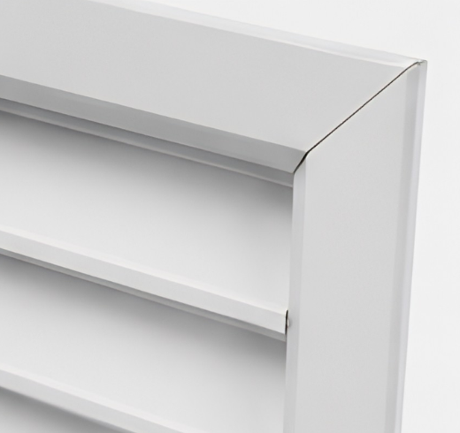 Cận cảnh góc cửa gió louver chống mưa
