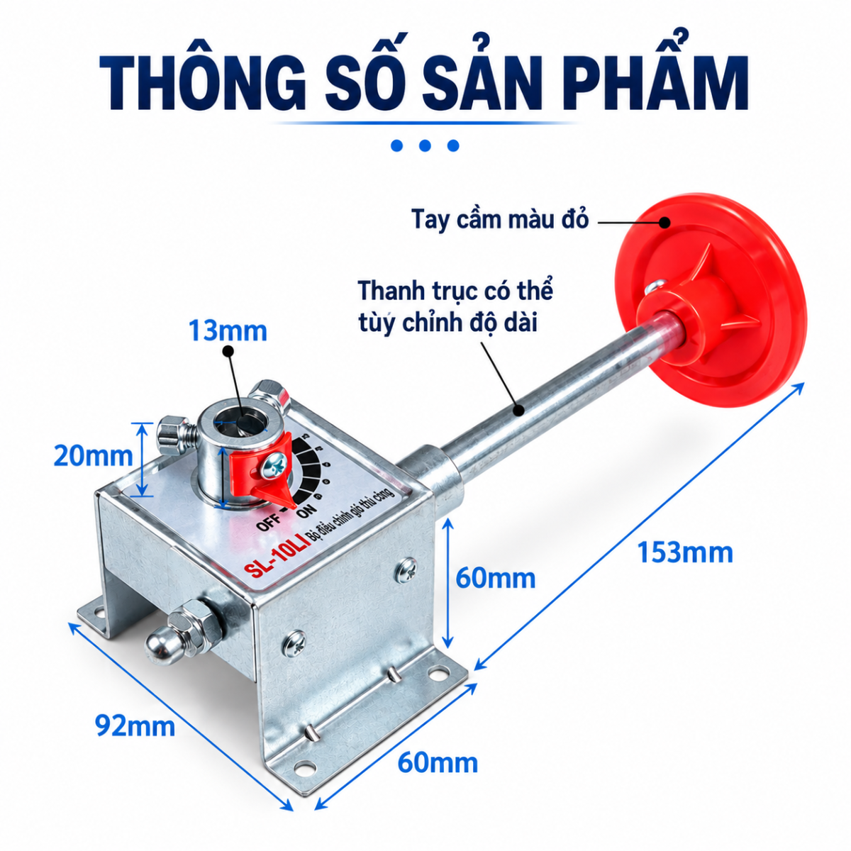 Bộ điều khiển van gió tay quay AJT – có sẵn kho