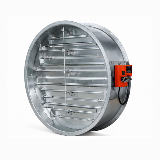 Motorized round damper HVAC
