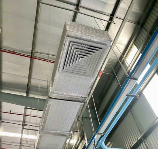 Ảnh thực tế bộ khuyếch tán gió vuông tại xưởng