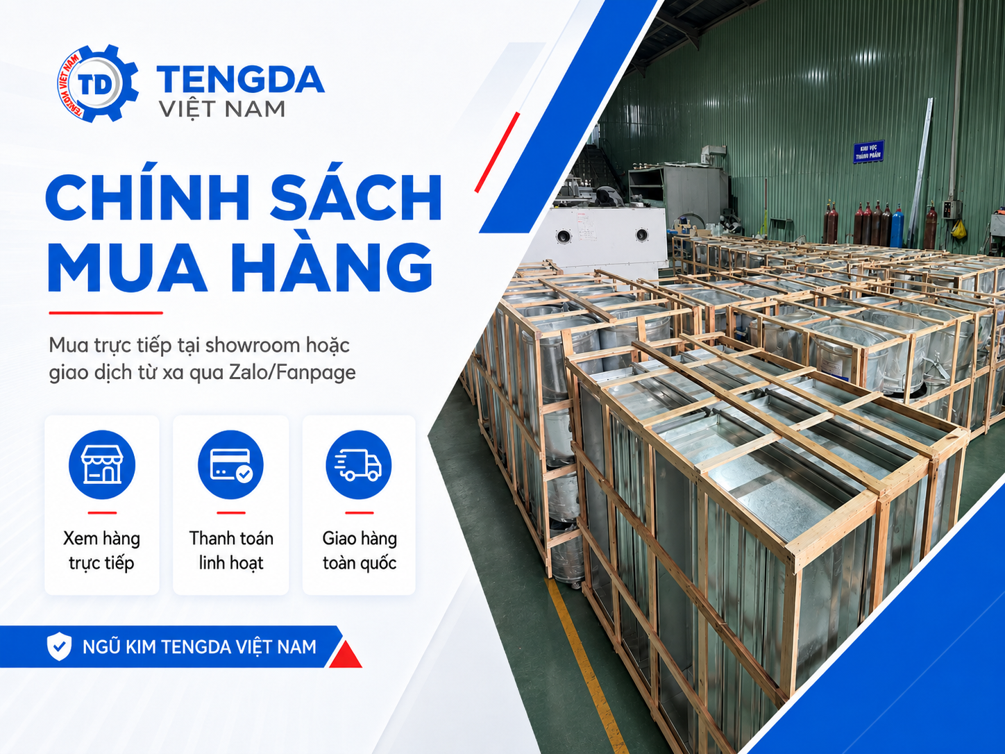 Showroom và kho hàng Tengda Việt Nam tại Bình Dương