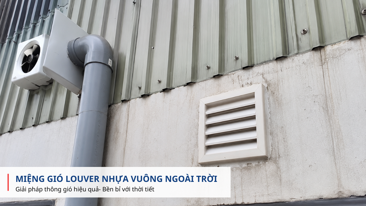 Miệng gió louver nhựa vuông ngoài trời
