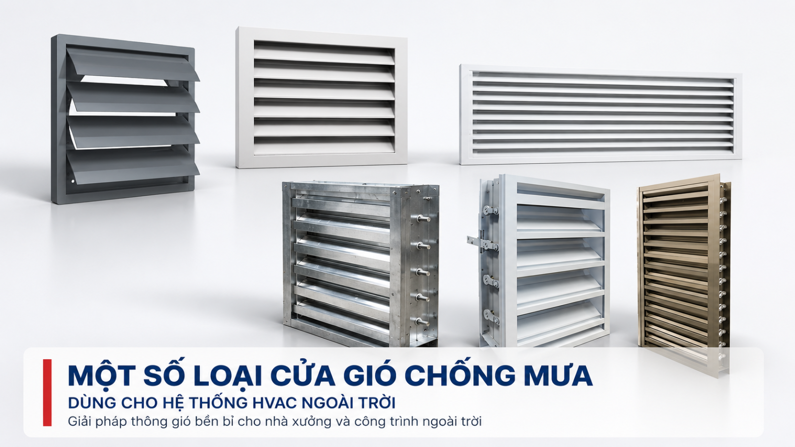 các loại cửa gió chống mưa nan Z và miệng gió louver ngoài trời