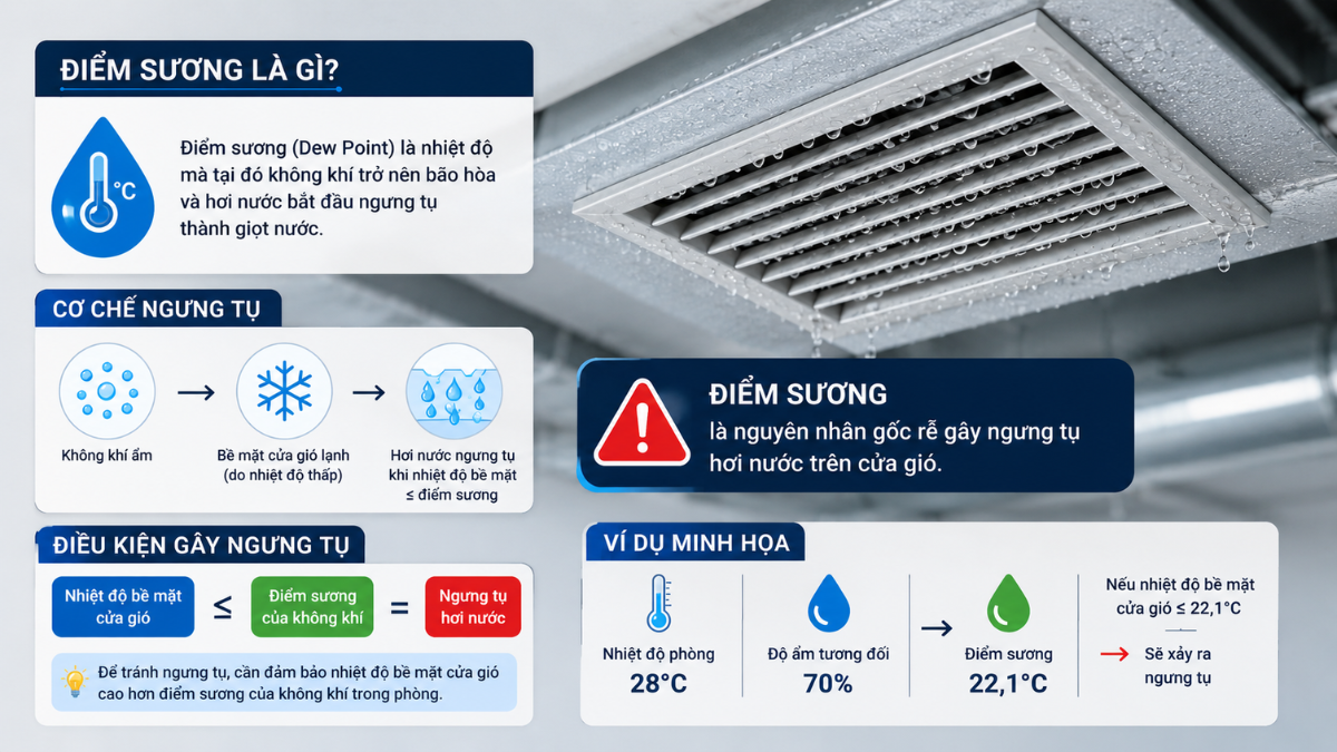 dew point HVAC và hiện tượng đọng sương