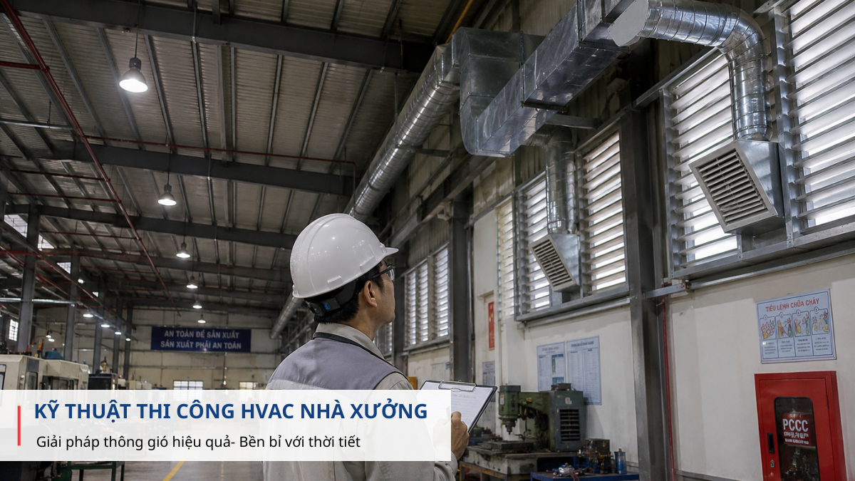 Kỹ thuật thi công hvac nhà xưởng