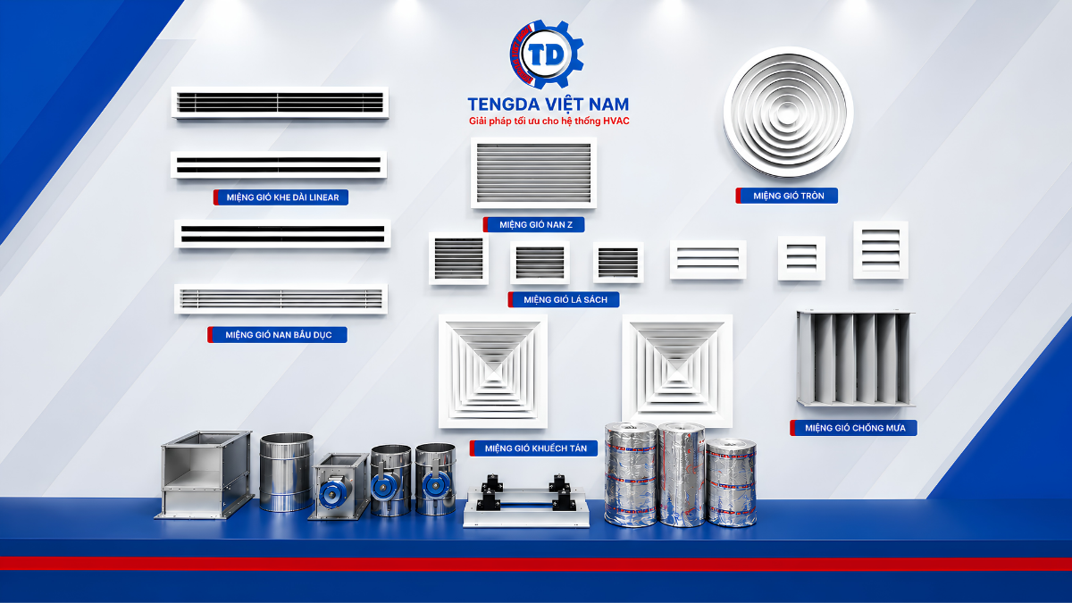 các loại miệng gió HVAC phổ biến hiện nay