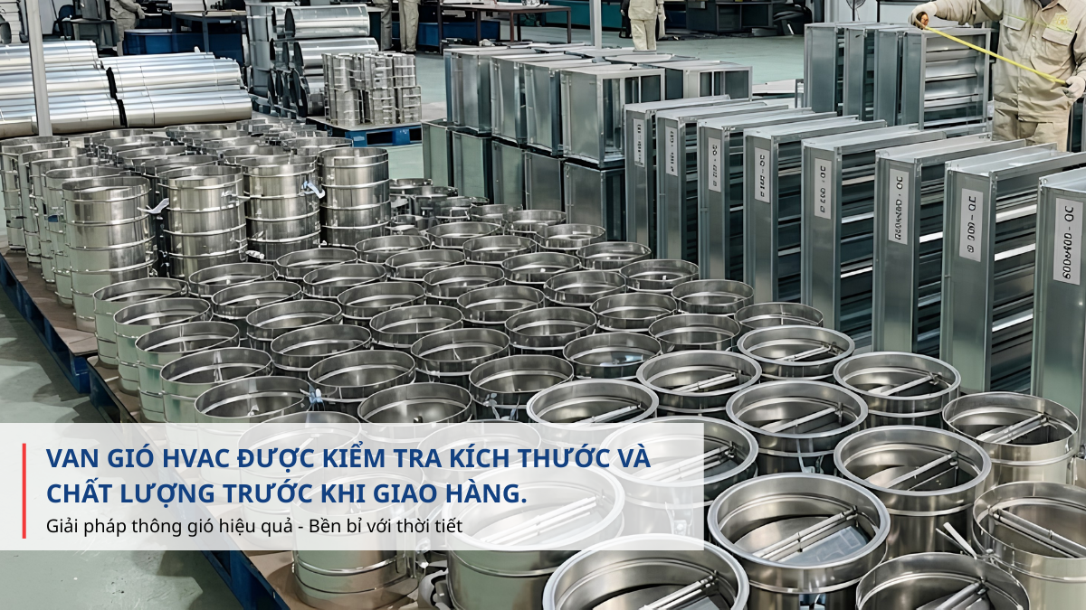 kiểm tra van gió HVAC trước khi xuất xưởng