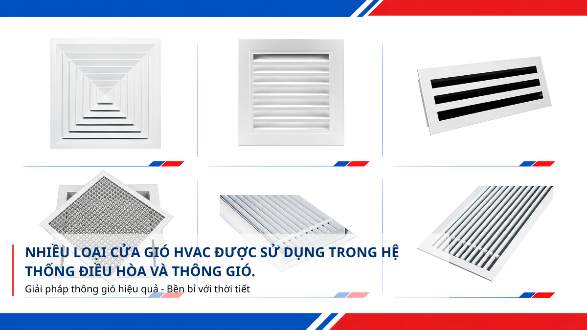 các loại cửa gió HVAC phổ biến hiện nay