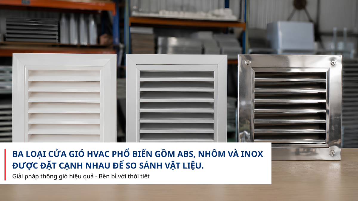 so sánh cửa gió ABS nhôm inox