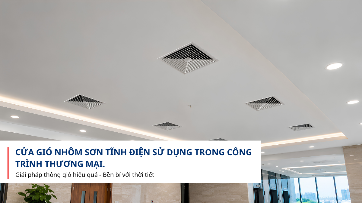 cửa gió nhôm sơn tĩnh điện HVAC
