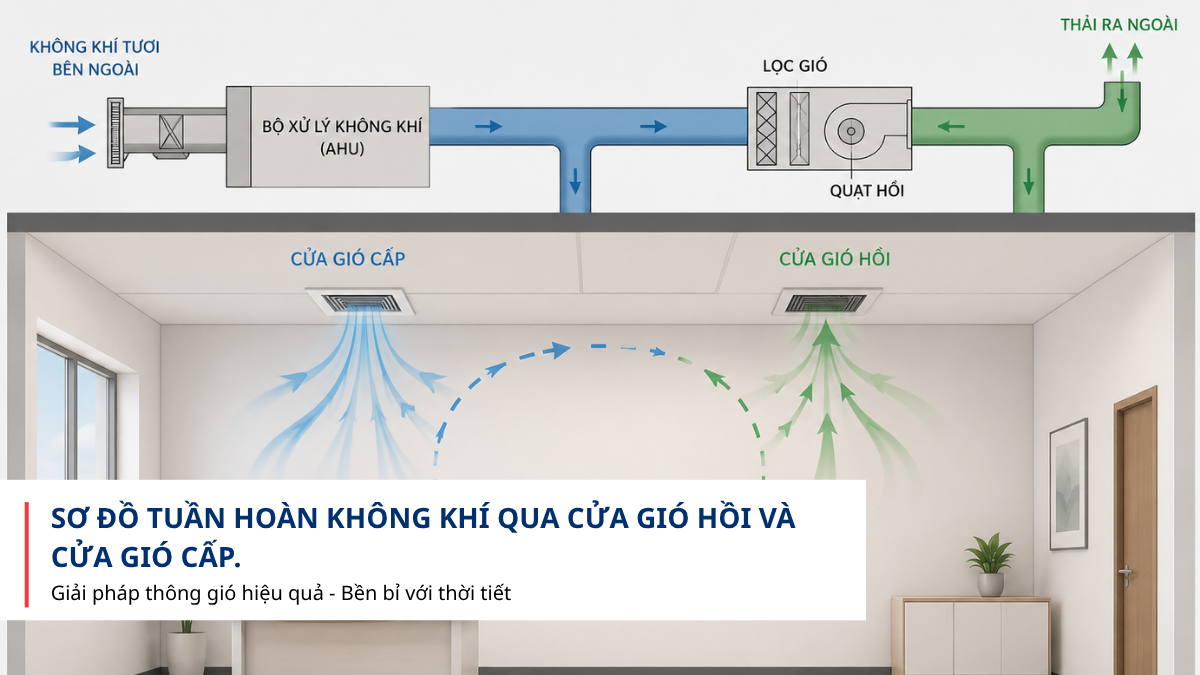 vai trò cửa gió hồi trong hệ thống HVAC