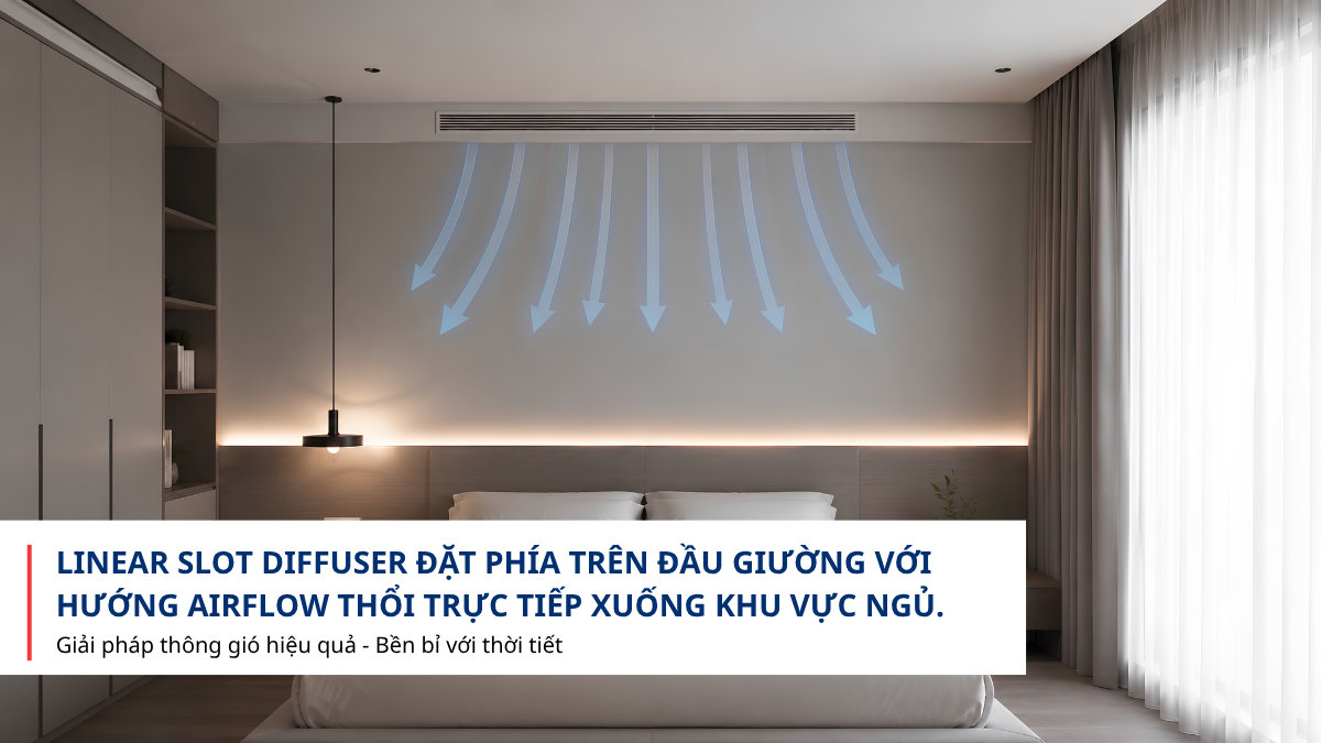 Linear Slot thổi trực tiếp vào giường ngủ