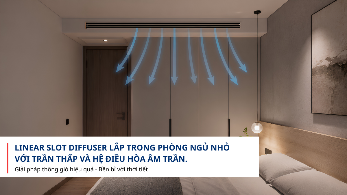 Linear Slot trong phòng ngủ nhỏ