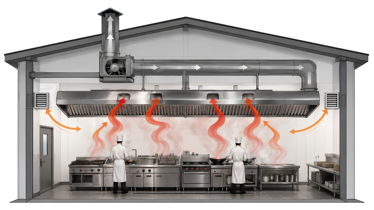 Airflow hút mùi trong phòng bếp