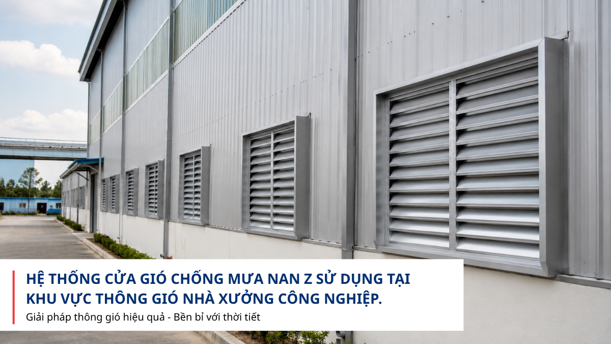 Gia công cửa gió chống mưa nan Z theo kích thước