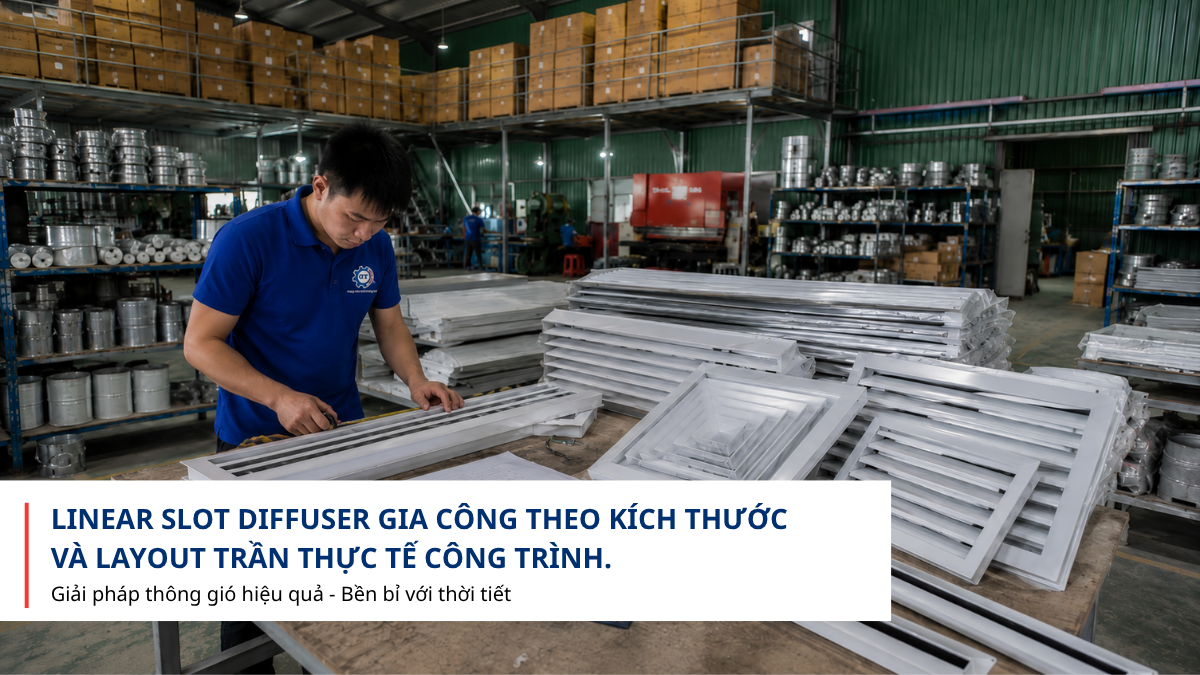 Linear Slot gia công theo kích thước thực tế