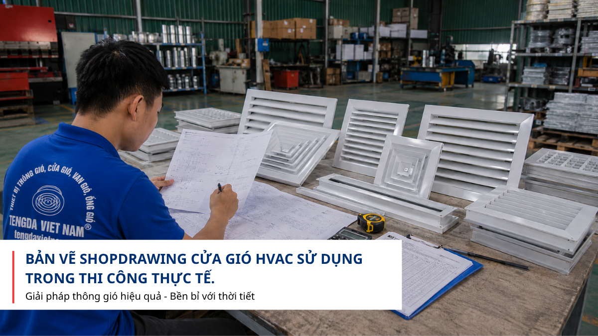 Shopdrawing cửa gió HVAC theo kích thước công trình
