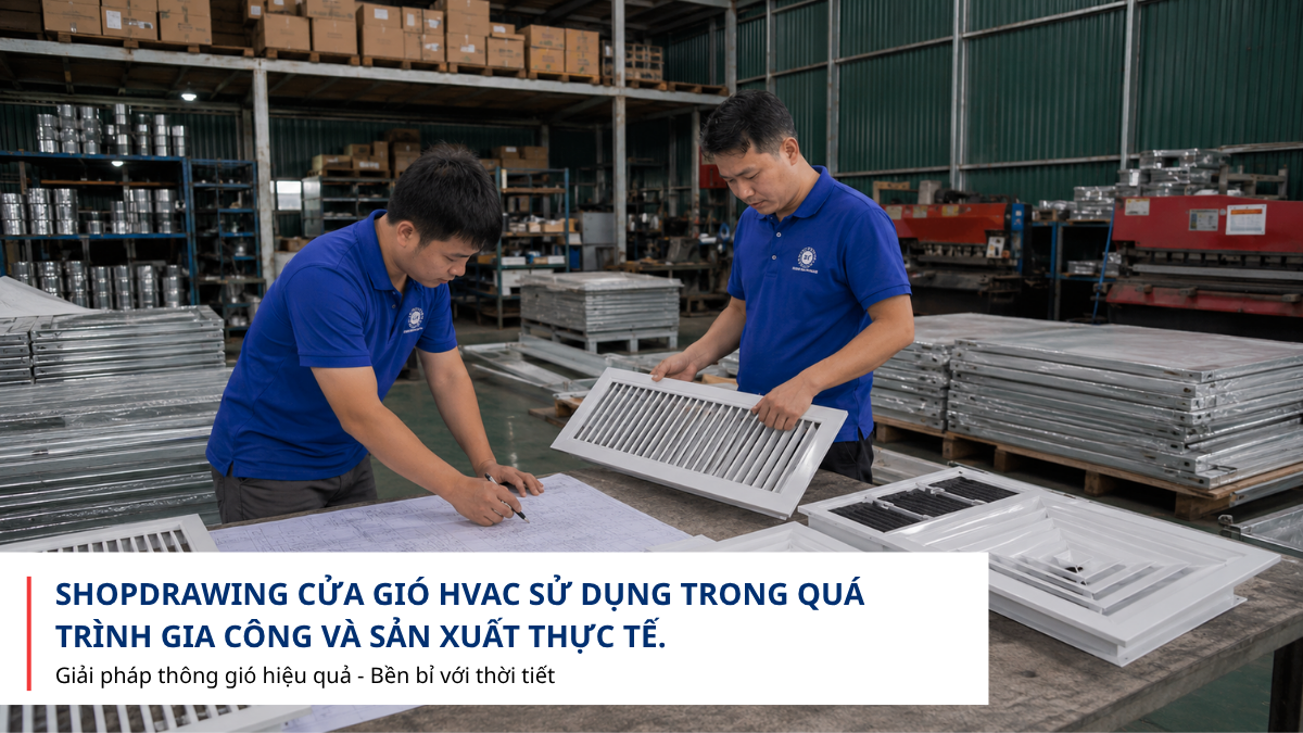 Shopdrawing cửa gió HVAC theo bản vẽ kỹ thuật