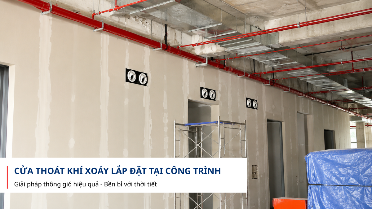 Lắp đặt cửa thoát khí xoáy trên ống gió