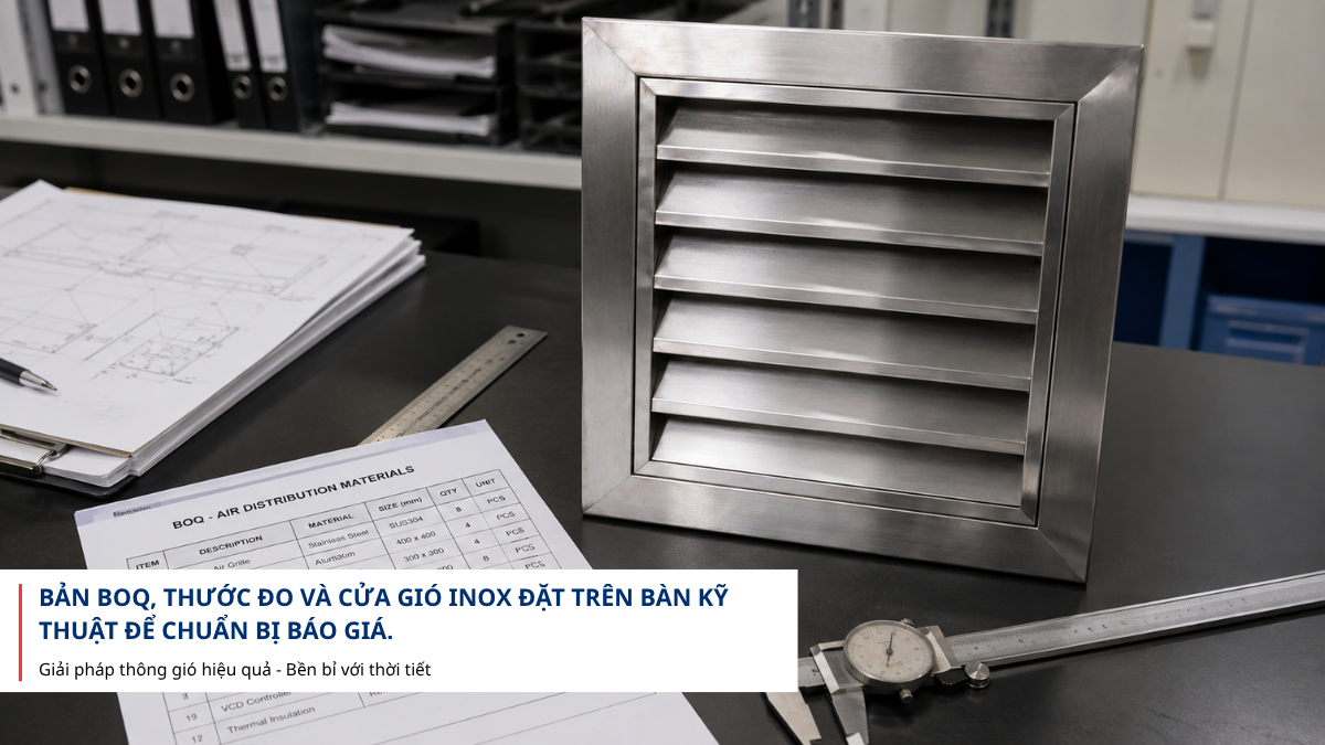 Báo giá cửa gió inox theo kích thước HVAC