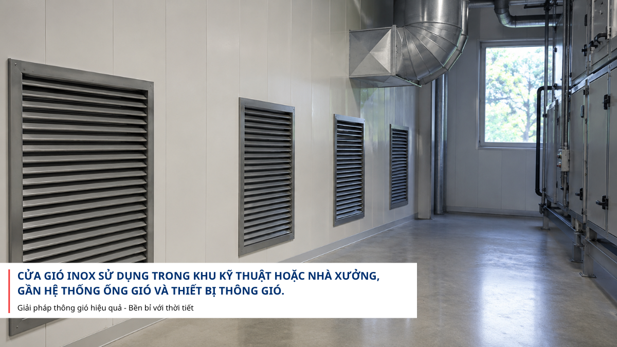 Cửa gió inox cho nhà xưởng và khu kỹ thuật HVAC