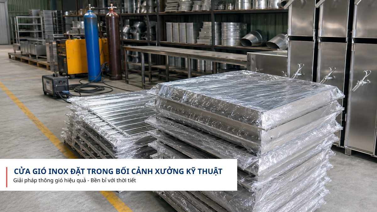 Gia công cửa gió inox theo kích thước cho nhà xưởng HVAC