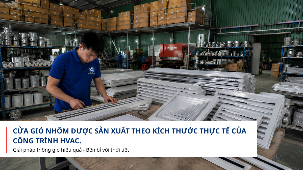 Gia công cửa gió nhôm HVAC theo kích thước yêu cầu