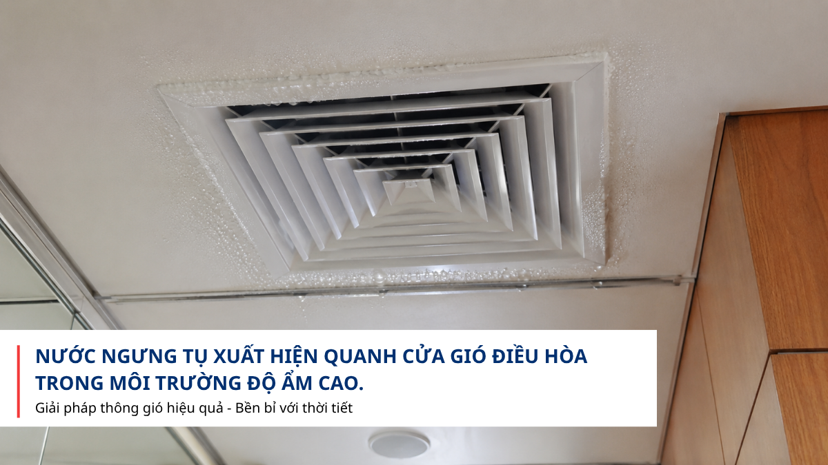 Hiện tượng đọng sương trên cửa gió điều hòa HVAC