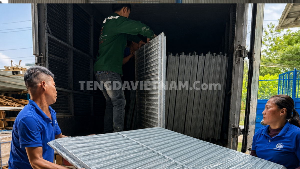 Tengda sắp xếp cửa gió chống mưa louver lên xe giao hàng