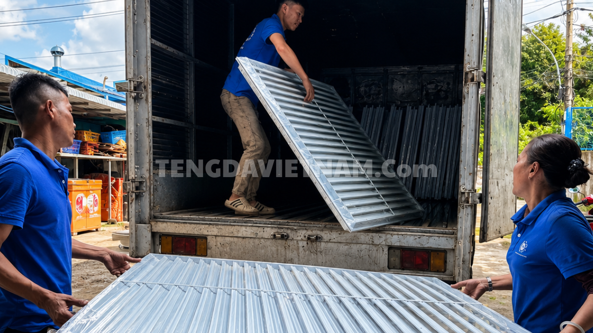 Tengda kiểm tra cửa gió chống mưa trước khi giao công trình