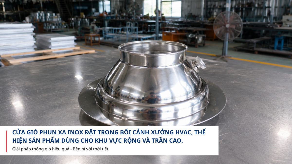 Cửa gió thổi xa dùng cho hệ thống HVAC nhà xưởng