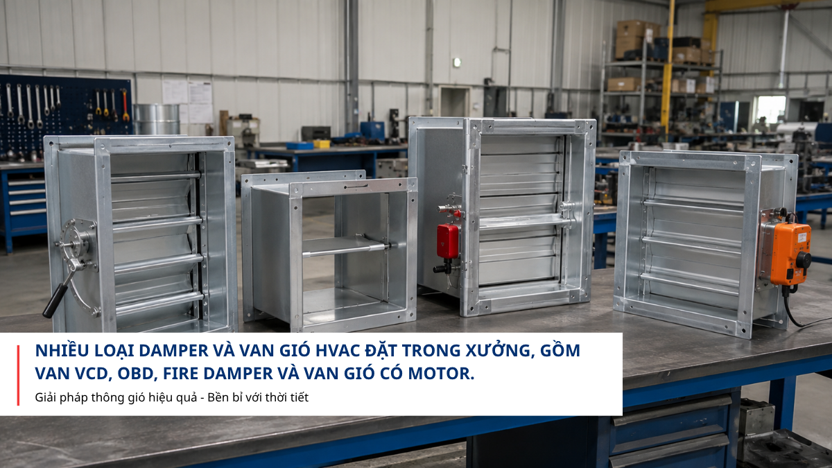 Damper ống gió trong hệ thống HVAC