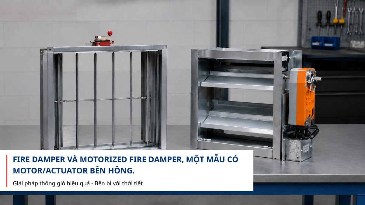 Fire Damper và Motorized Fire Damper trong hệ HVAC PCCC