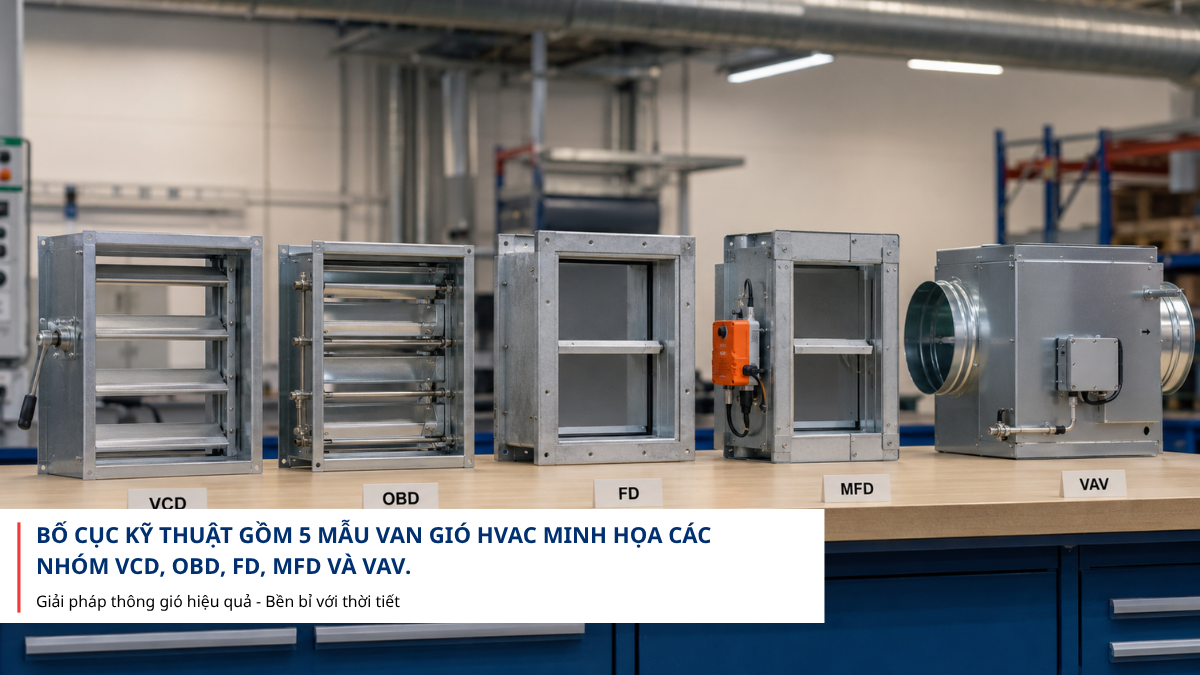 Phân biệt VCD OBD FD MFD VAV trong HVAC