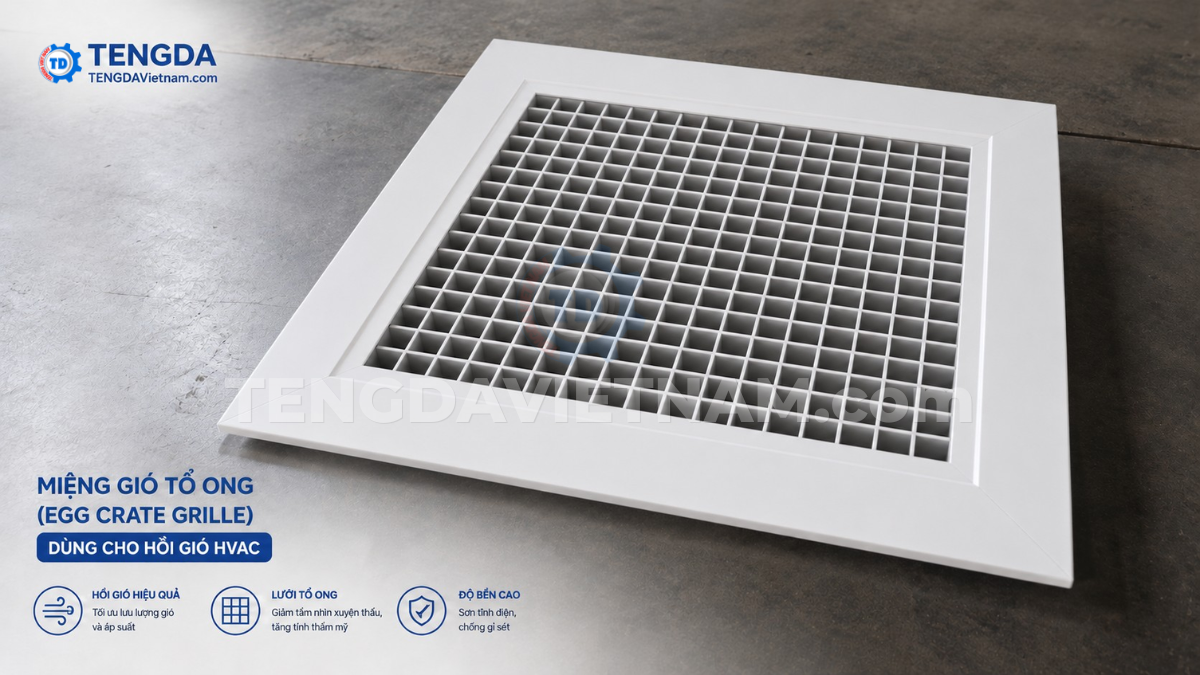 miệng gió tổ ong egg crate grille dùng cho hồi gió HVAC