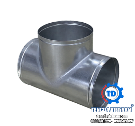TÊ ỐNG GIÓ TRÒN TÔN MẠ KẼM – PHỤ KIỆN CHIA NHÁNH HVAC – 圆形风管三通配件