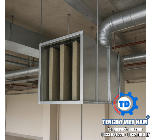 ỐNG GIÓ TIÊU ÂM - 型矩形折板式消声器 (TD054)