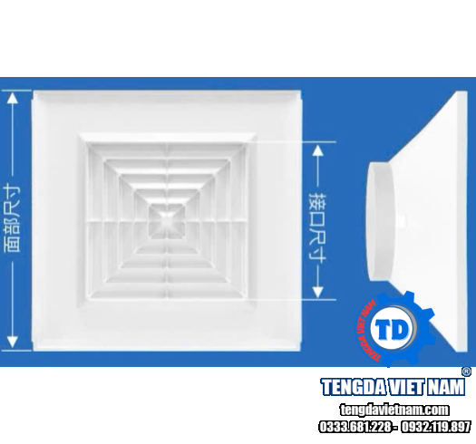 MIỆNG GIÓ KHUẾCH TÁN VIỀN LỚN 595/ 600 / 603 - 矿棉板散流器出风595-600-603