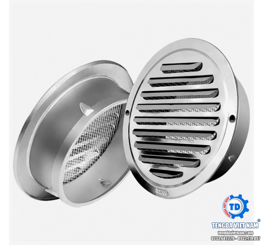 VENT COWL GẮN TƯỜNG INOX 304 – VÒNG CHE MƯA & LƯỚI CHẮN CÔN TRÙNG NGOÀI TRỜI