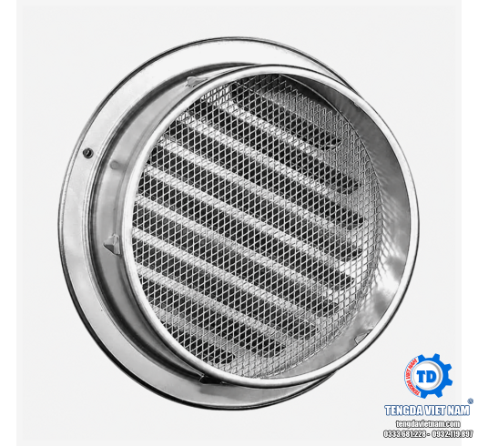 VENT COWL GẮN TƯỜNG INOX 304 – VÒNG CHE MƯA & LƯỚI CHẮN CÔN TRÙNG NGOÀI TRỜI