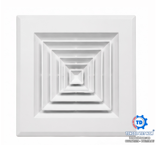 Miệng Gió Khuếch Tán Vuông ABS Viền Lớn HVAC