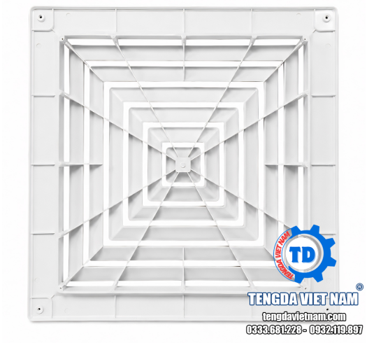 MIỆNG GIÓ KHUẾCH TÁN VIỀN LỚN 600X600 HVAC – CỬA GIÓ ÂM TRẦN 4 HƯỚNG 矿棉板散流器出风595-600-603