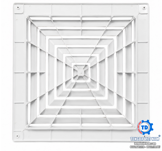 Miệng Gió Khuếch Tán Vuông ABS Viền Lớn HVAC