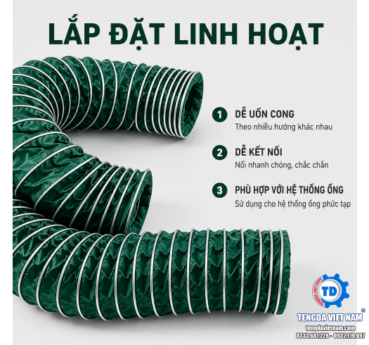 ỐNG GIÓ MỀM CHỐNG CHÁY LÕI THÉP – CHỊU NHIỆT CAO, THOÁT KHÓI