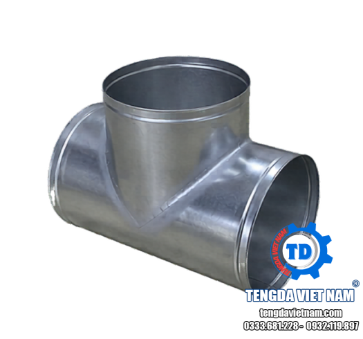 TÊ ỐNG GIÓ TRÒN TÔN MẠ KẼM – PHỤ KIỆN CHIA NHÁNH HVAC – 圆形风管三通配件