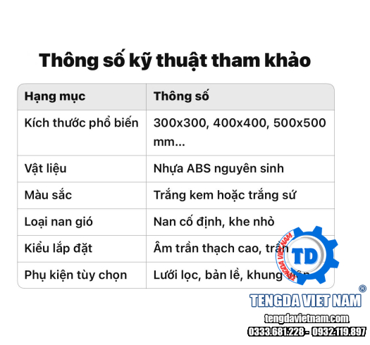 TẤM TRẦN HỒI LƯU  - 回风花板  (ABS)